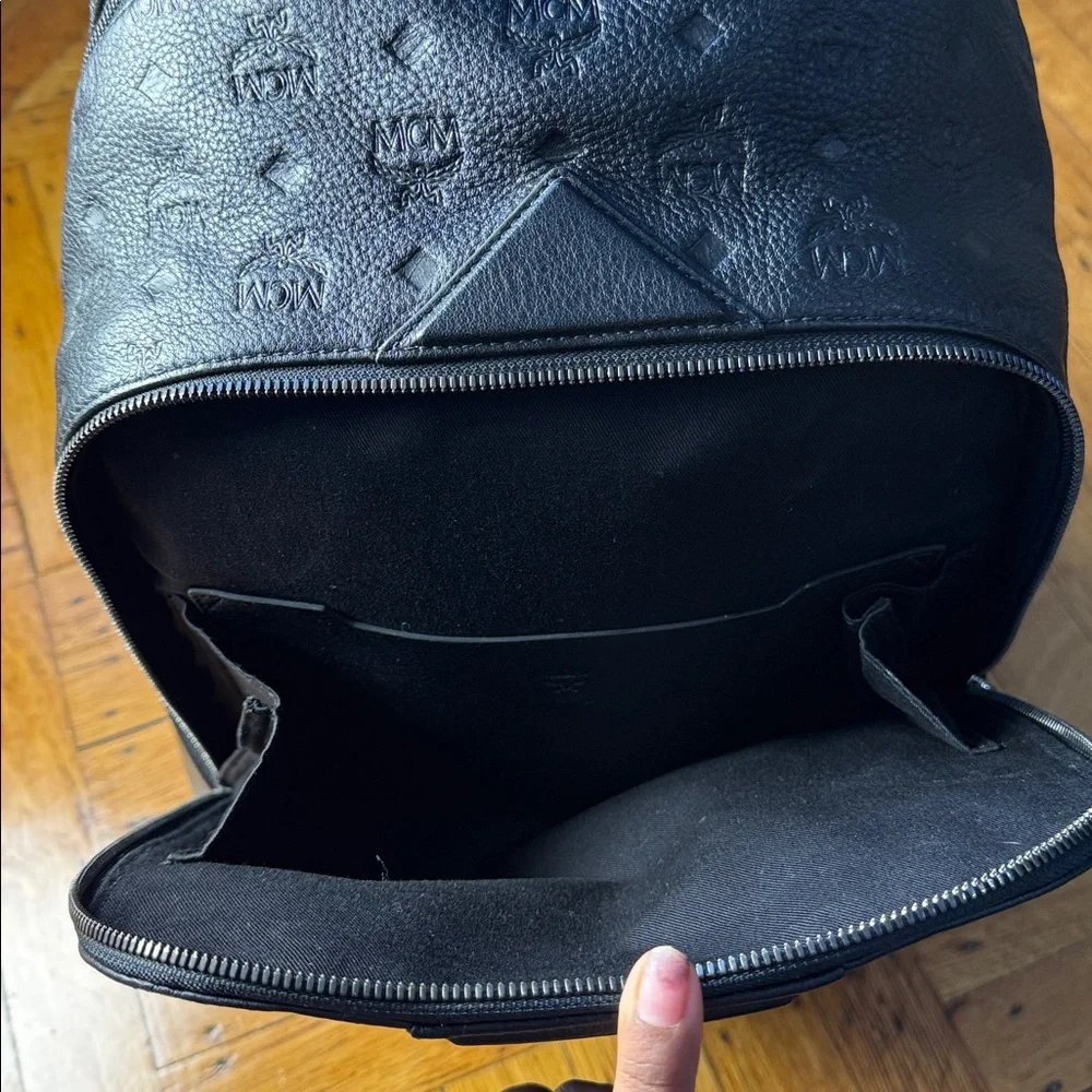 MCM Black Embossed Backpack